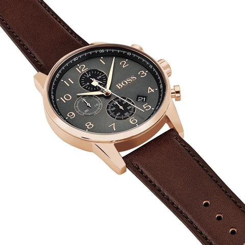 Hugo Boss Brown Leather Strap Men's Watch - HB1513496